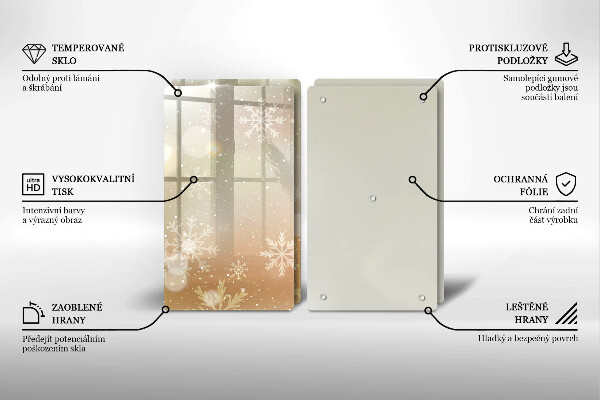 Tocător sticlă Fulgi de nea