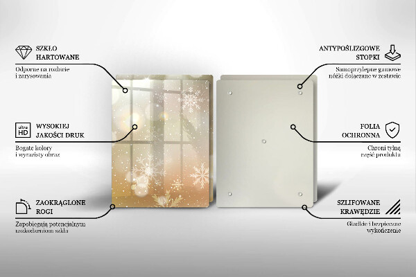 Tocător sticlă Fulgi de nea