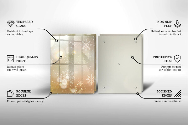 Tocător sticlă Fulgi de nea