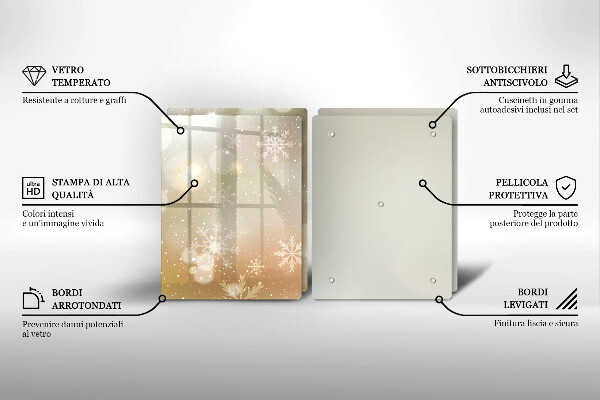 Tocător sticlă Fulgi de nea