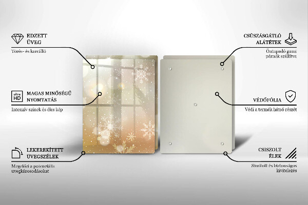 Tocător sticlă Fulgi de nea