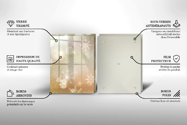 Tocător sticlă Fulgi de nea