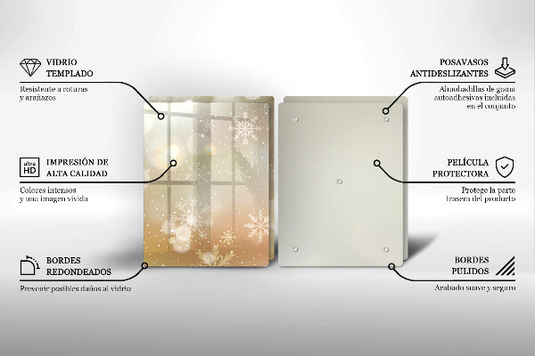 Tocător sticlă Fulgi de nea