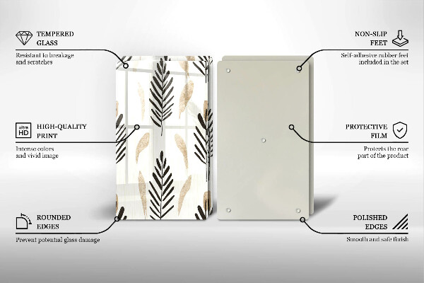 Tocător sticlă Plante Boho