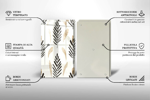 Tocător sticlă Plante Boho