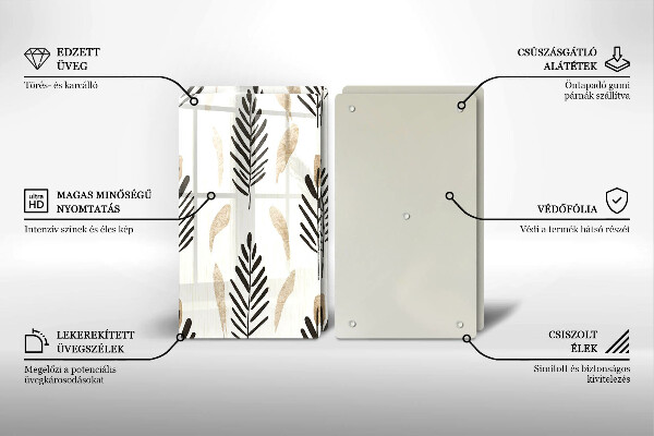 Tocător sticlă Plante Boho