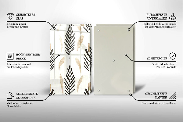 Tocător sticlă Plante Boho