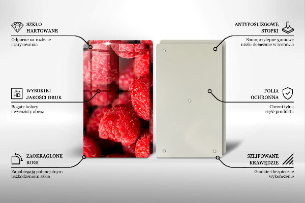 Tocător sticlă Fructe de zmeură