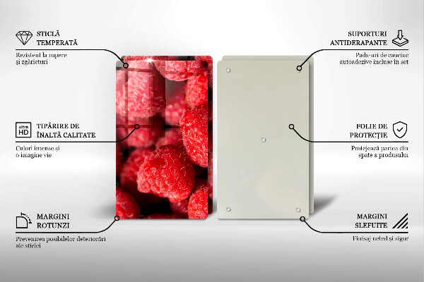 Tocător sticlă Fructe de zmeură
