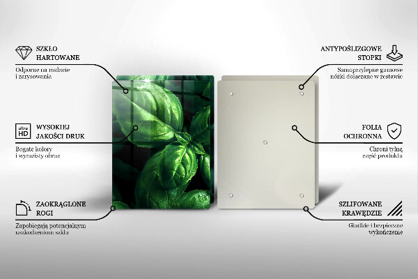 Tocător sticlă Frunze de busuioc