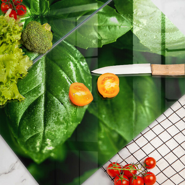 Tocător sticlă Frunze de busuioc