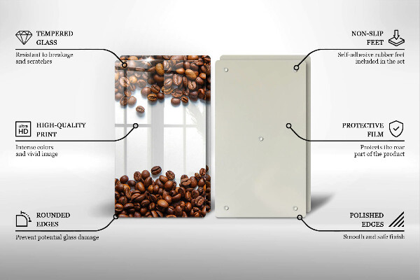 Tocător sticlă Boabe de cafea