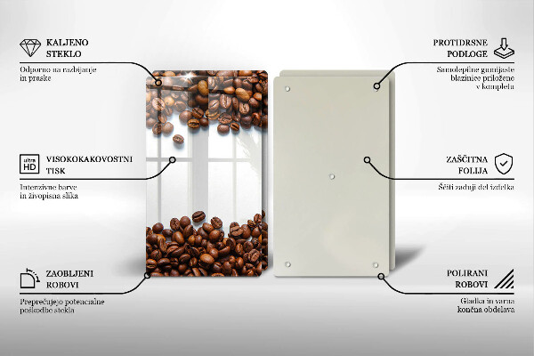 Tocător sticlă Boabe de cafea