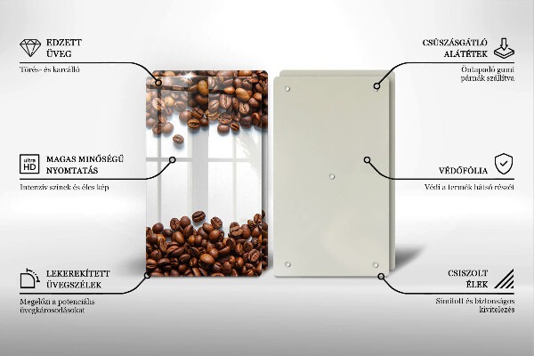 Tocător sticlă Boabe de cafea