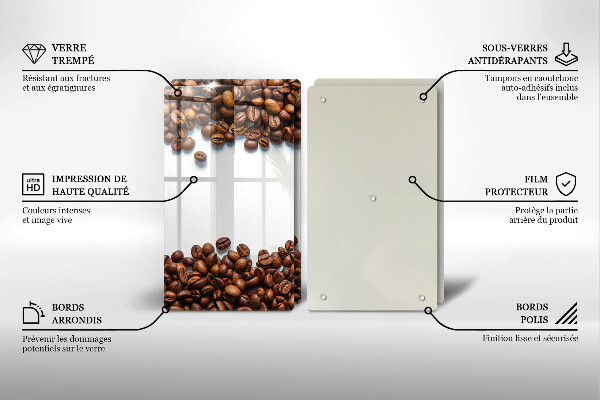 Tocător sticlă Boabe de cafea