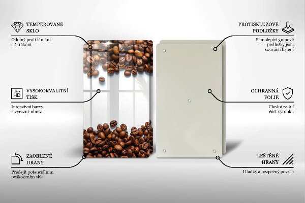 Tocător sticlă Boabe de cafea