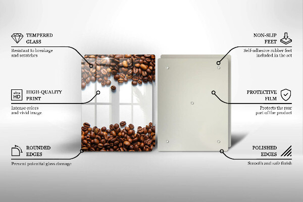 Tocător sticlă Boabe de cafea