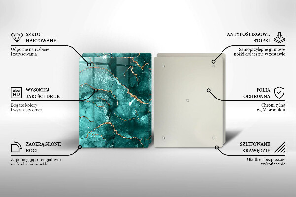 Tocător sticlă Marmură albastră