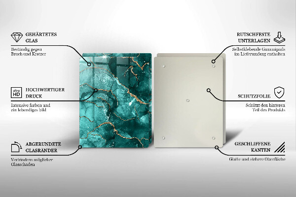 Tocător sticlă Marmură albastră