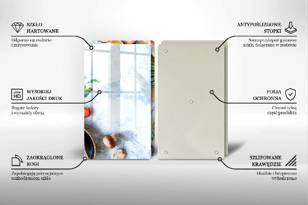 Tocător sticlă Ingrediente în bucătărie