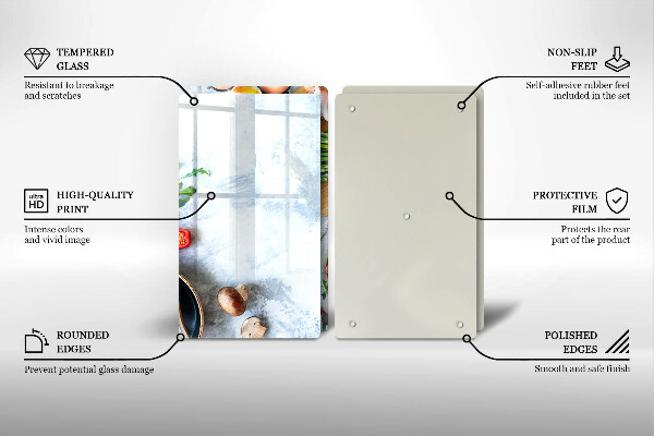 Tocător sticlă Ingrediente în bucătărie