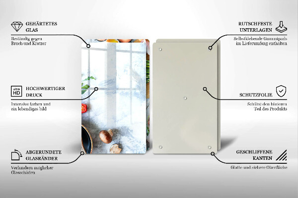 Tocător sticlă Ingrediente în bucătărie