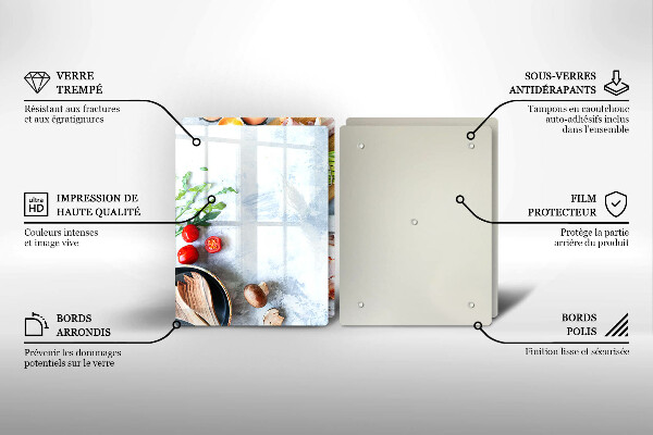 Tocător sticlă Ingrediente în bucătărie