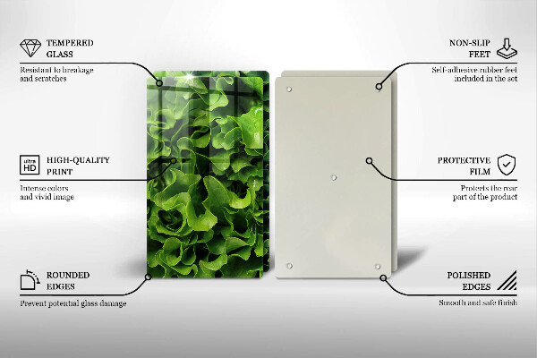 Tocător sticlă Frunze de salata verde