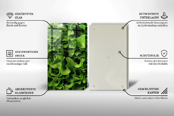 Tocător sticlă Frunze de salata verde