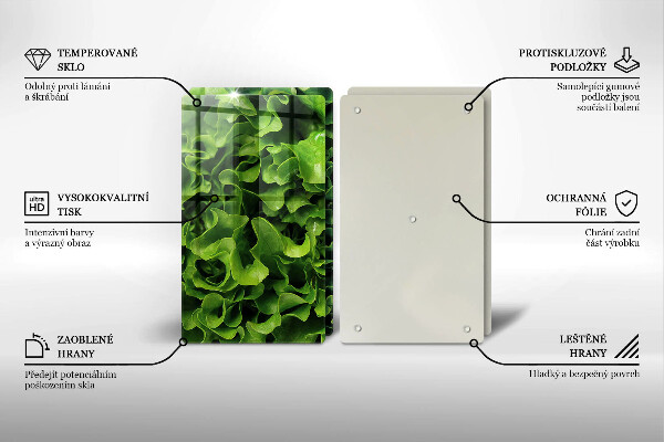 Tocător sticlă Frunze de salata verde