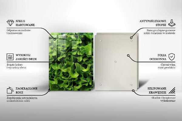 Tocător sticlă Frunze de salata verde