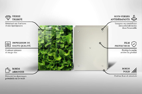 Tocător sticlă Frunze de salata verde