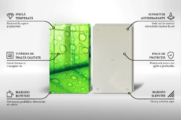 Tocător sticlă Prim-plan al unei frunze