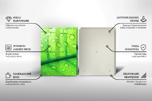 Tocător sticlă Prim-plan al unei frunze