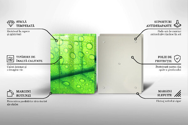 Tocător sticlă Prim-plan al unei frunze