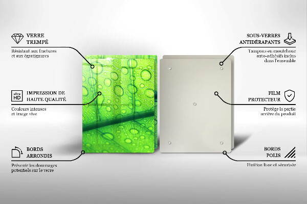 Tocător sticlă Prim-plan al unei frunze