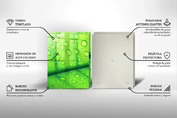 Tocător sticlă Prim-plan al unei frunze