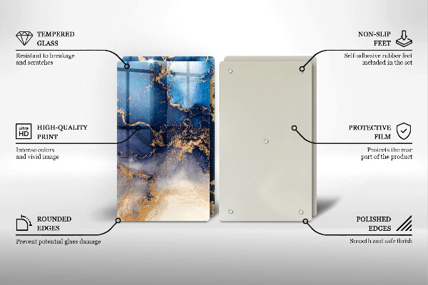 Tocător sticlă Abstracția din marmură