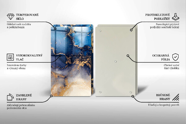 Tocător sticlă Abstracția din marmură