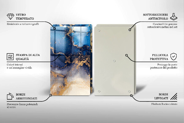 Tocător sticlă Abstracția din marmură