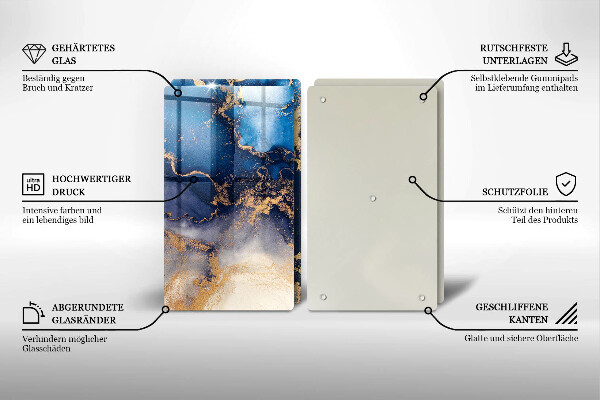 Tocător sticlă Abstracția din marmură