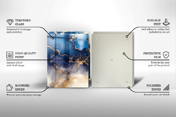 Tocător sticlă Abstracția din marmură