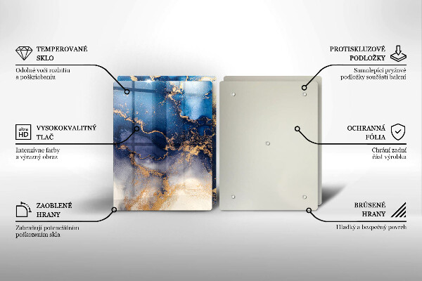 Tocător sticlă Abstracția din marmură