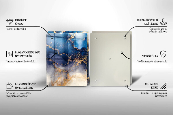 Tocător sticlă Abstracția din marmură