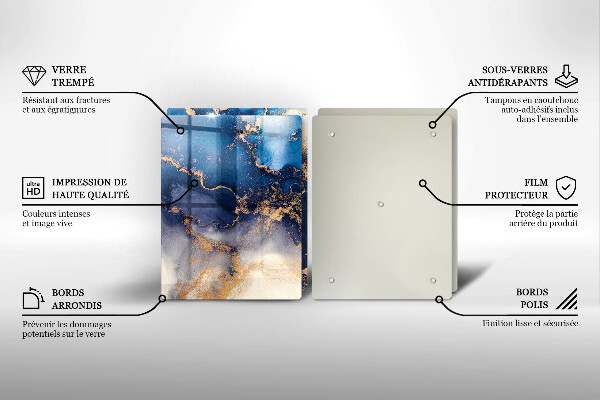 Tocător sticlă Abstracția din marmură