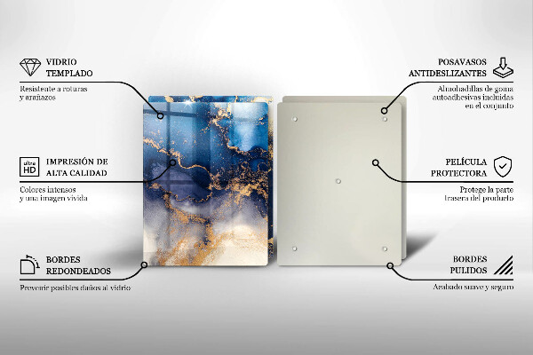 Tocător sticlă Abstracția din marmură