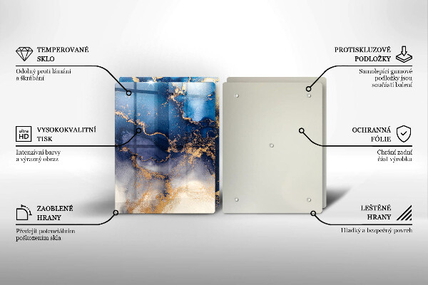 Tocător sticlă Abstracția din marmură