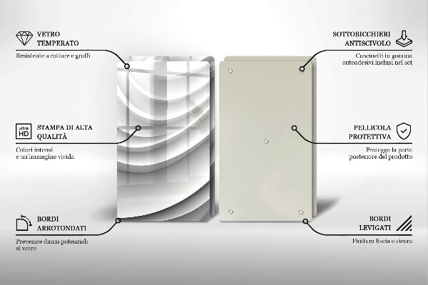 Tocător sticlă Linii geometrice