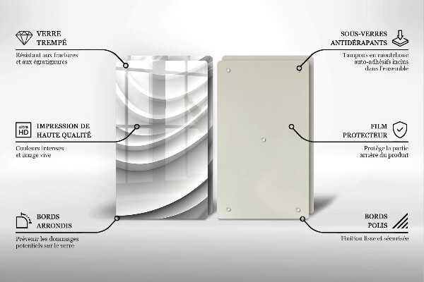 Tocător sticlă Linii geometrice