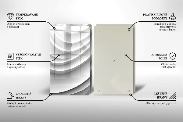 Tocător sticlă Linii geometrice